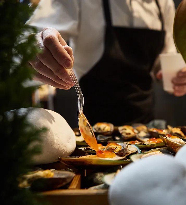 Chef preparing meal